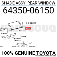 Toyota Rear Window Shade Assy  image
