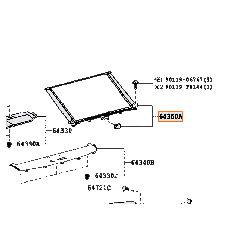Toyota Rear Window Shade Assy 