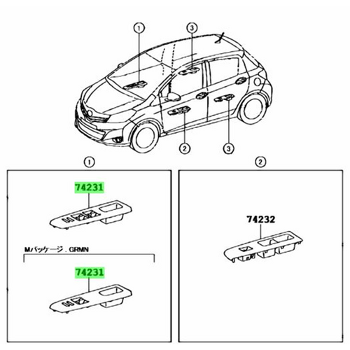 Toyota Right Hand Upper Front Armrest Panel For Yaris