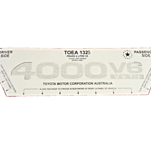 Toyota 4000 V6 VVTI Dark Decal for Landcruiser Prado 120 Series 09/2002-08/2009
