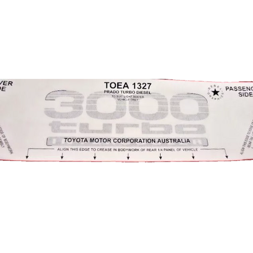 Toyota 3000 Turbo Intercooler Dark Decal for Landcruiser Prado 120 Series 09/2002-08/2009