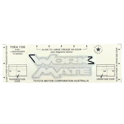 Toyota Landcruiser 70 79 Series 'Workmate' Door Decal