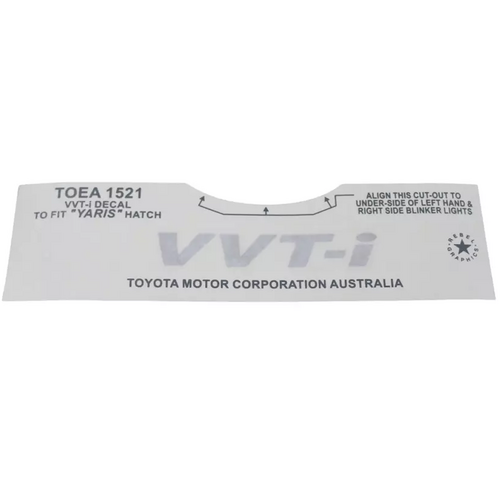 Toyota VVTI Guard or Tail Gate Decal Sticker for Yaris Hatch 08/2005-08/2011