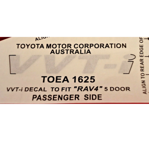 Toyota Passenger Guard VVT-I Sticker for RAV4 08/2008-2012