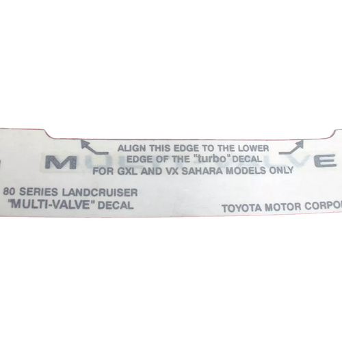 Toyota Side Panel Light Silver Multivalve Decal Sticker for LandCruiser 80 Series