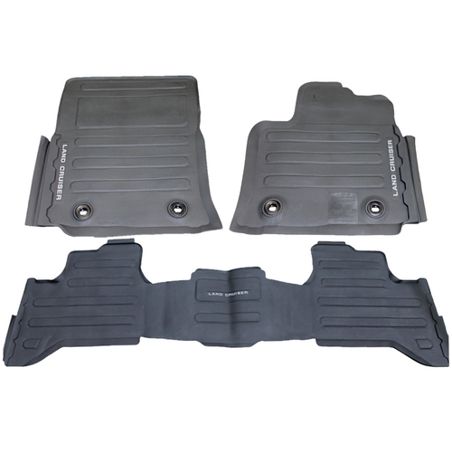 Toyota LandCruiser 300 All Weather Rubber Mats Front & Rear Set 07/2021 Onwards