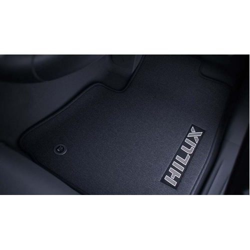 Toyota Hilux Manual Dual Cab Front & Rear Carpet Mats 2015 - Current 