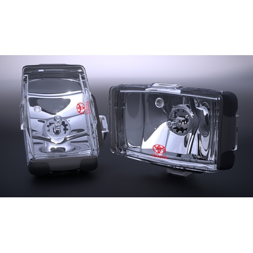 Toyota Driving Light Comet FF 450 Rectangle Black Hilux Landcruiser & Prado